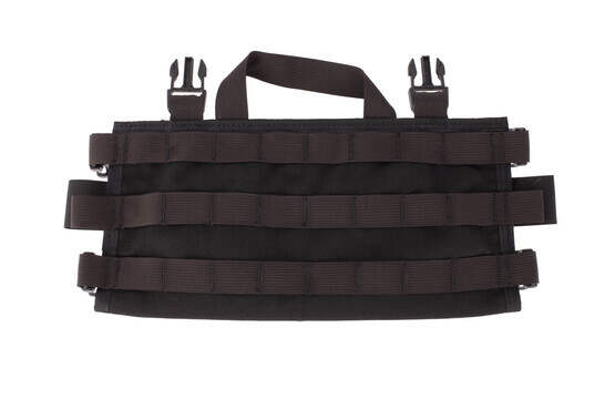 High Speed Gear AO chest rig in black features three rows of PALS webbing